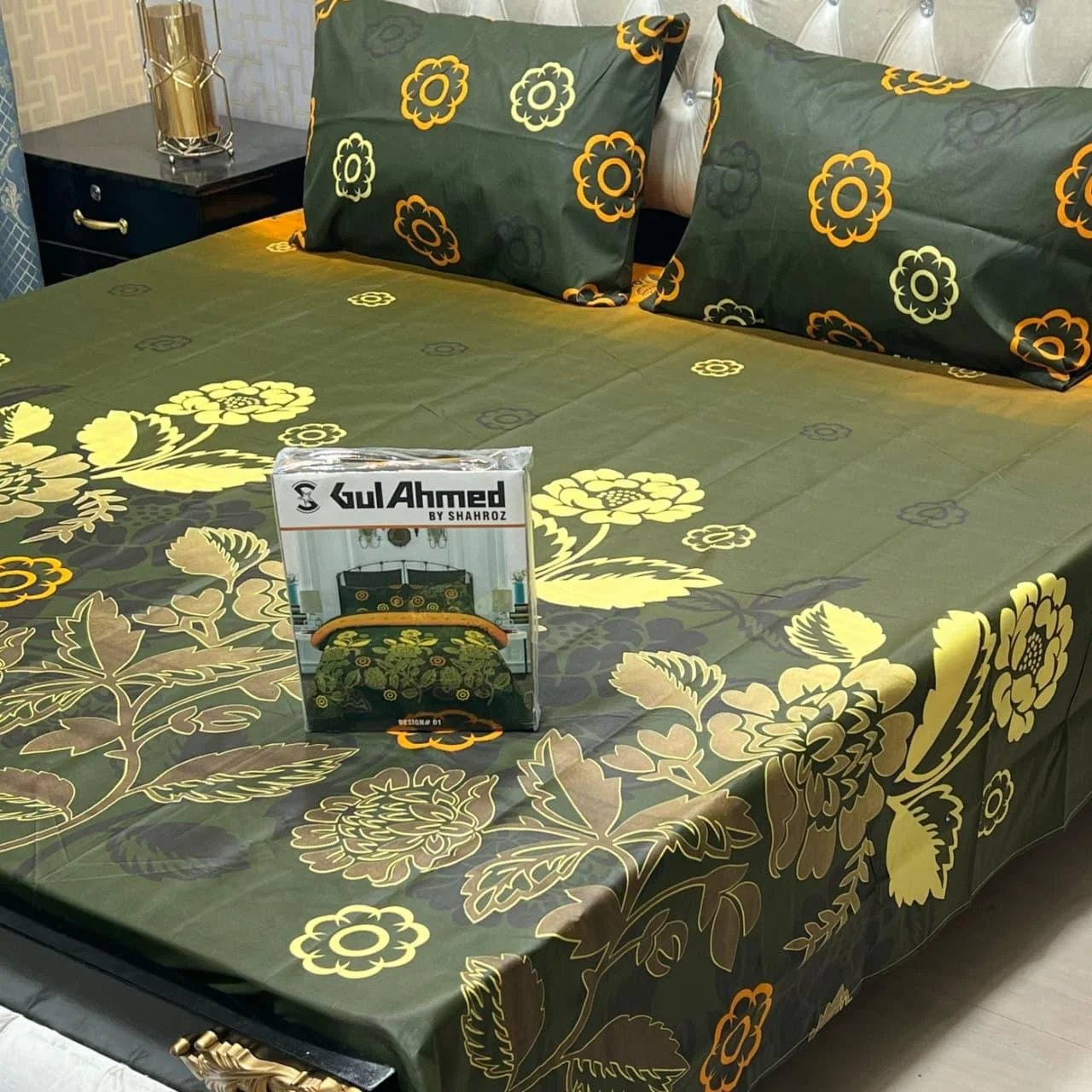 Gul Ahmed — Sea Green — Bed Sheets · King · Cotton