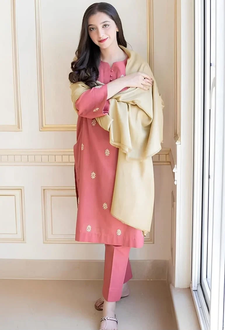 Asiling — Pink — Unstitched · 3-Piece · Dhanak
