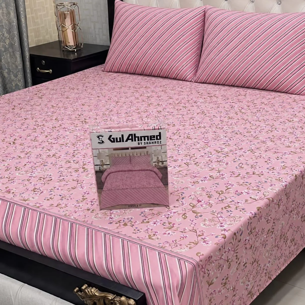 Gul Ahmed — Pink — Bed Sheets · King · Cotton