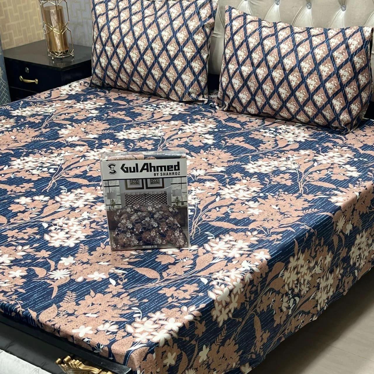 Brown & Royal Blue Bed Sheets — Bed Sheets · King · Pure Cotton