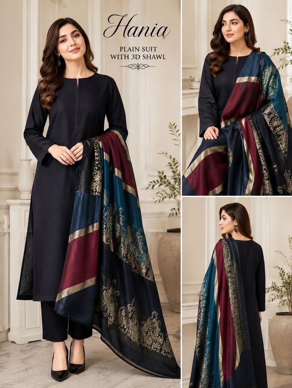 Bareeze — Black — Unstitched · 3-Piece · Linen