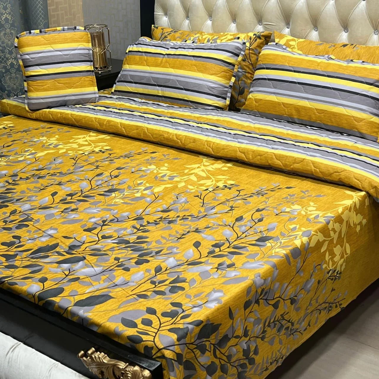 Mustard Bed Sheets — Bed Sheets · King · Pure Cotton